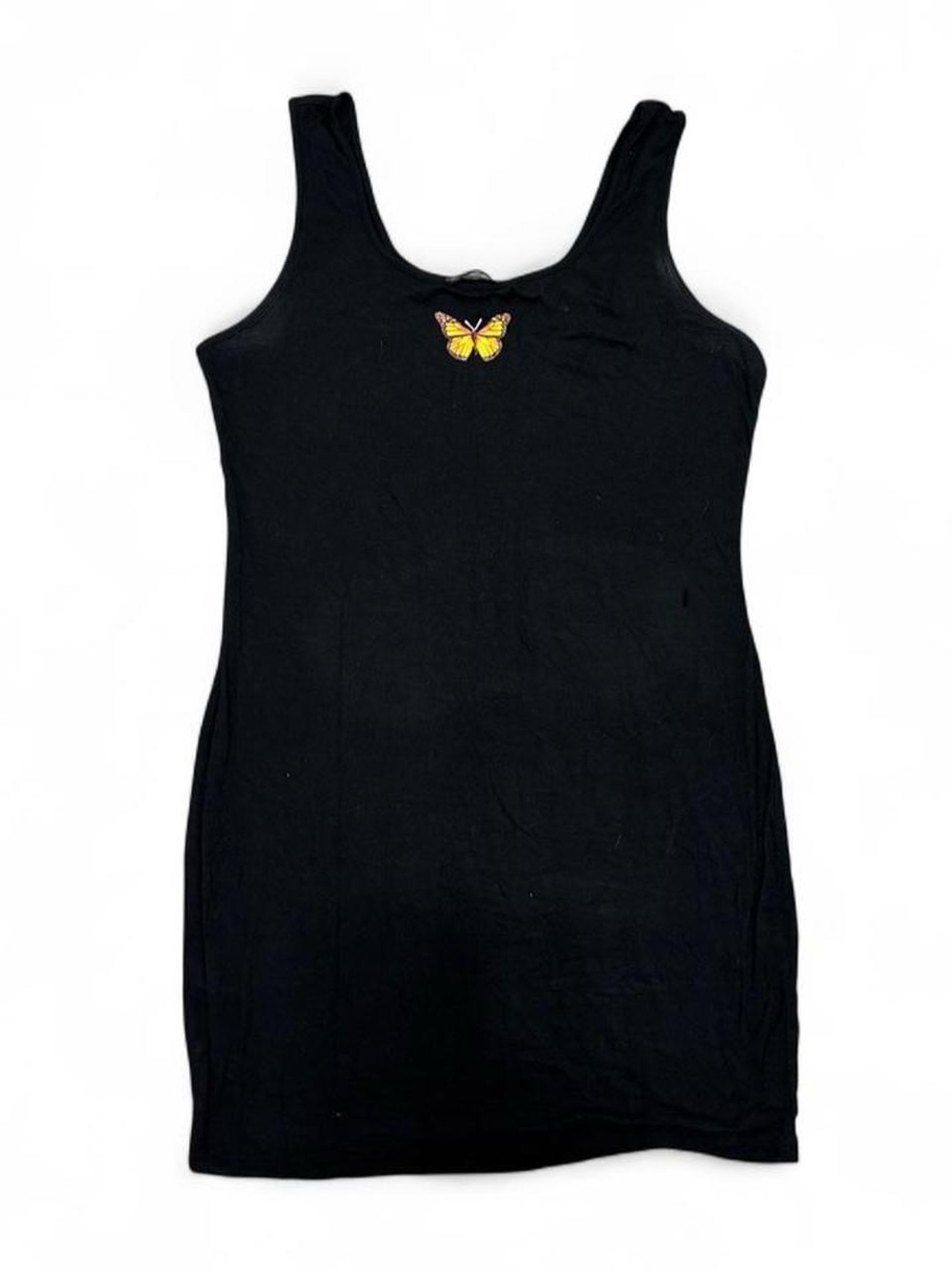✨SHEIN black tank top with yellow butterfly graphic, size S✨